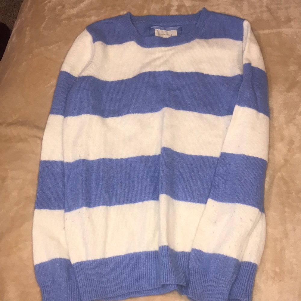 super cozy STRIPED BLUE/WHITE forever21 sweater
